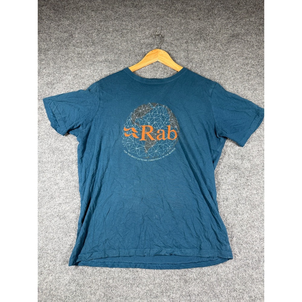Rab Stance Tech Sketch T-Shirt Mens Large Blue Graphic Logo Crew Neck Everyday